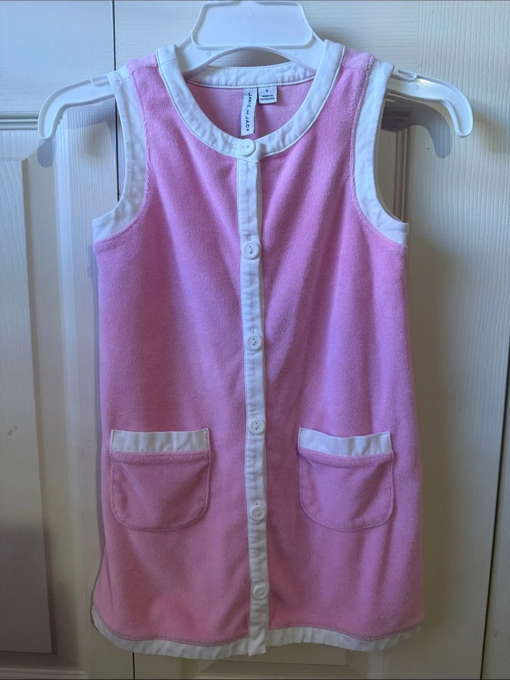 Janie and Jack Pink Sleeveless Terry Dress Swim Cover up. Size 5